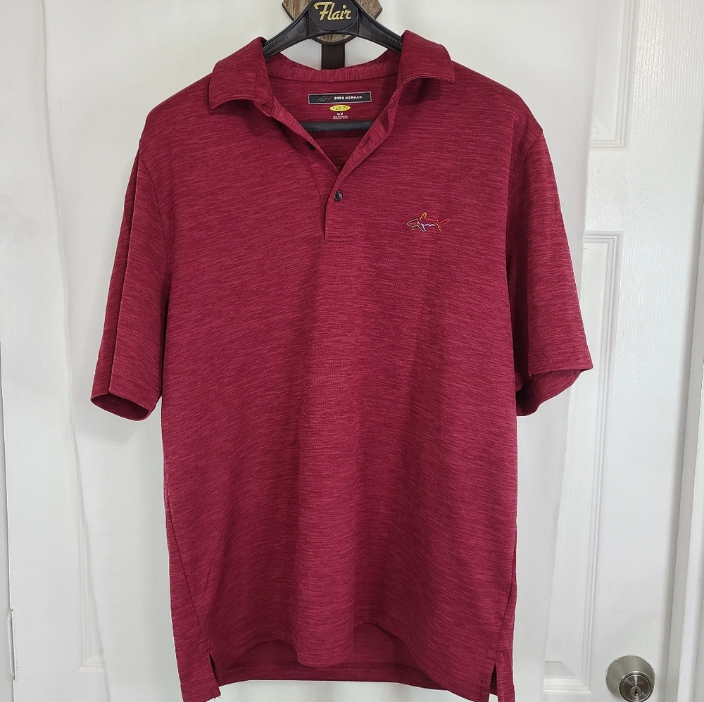 Greg Norman Men's Golf Play-Dry Polo Shirt, Size: Medium Color: Maroon
